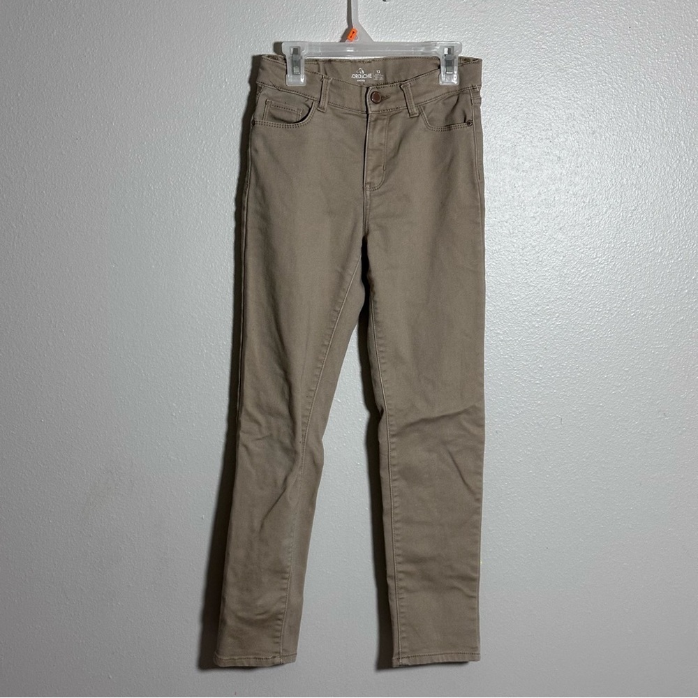 Jordache Kids Girls Khaki Skinny Jeans‎ Pants School Uniform size 12